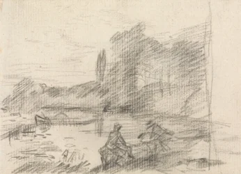 Two Figures by a River